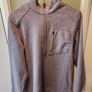 KUIU Base Camp Pullover Sweater Fleece Sweatshirt 1/2 Zip Medium M Gray Taupe